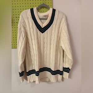 Classic Cream Cable Knit Sweater